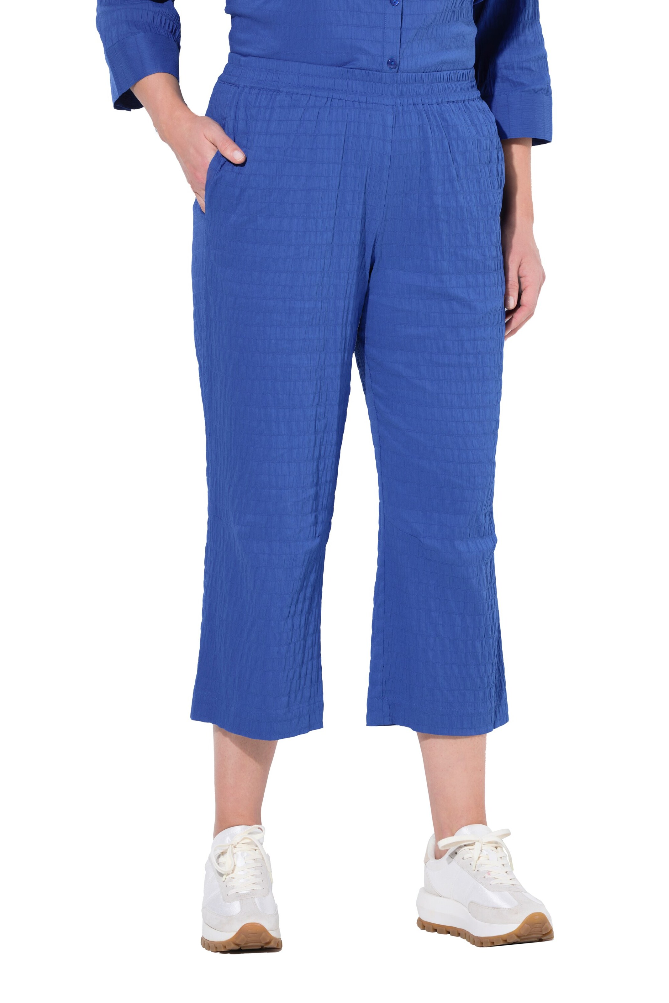Ulla Popken Loosefit Hose in Blau: Vorderseite