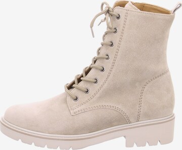 GABOR Lace-Up Ankle Boots in Beige