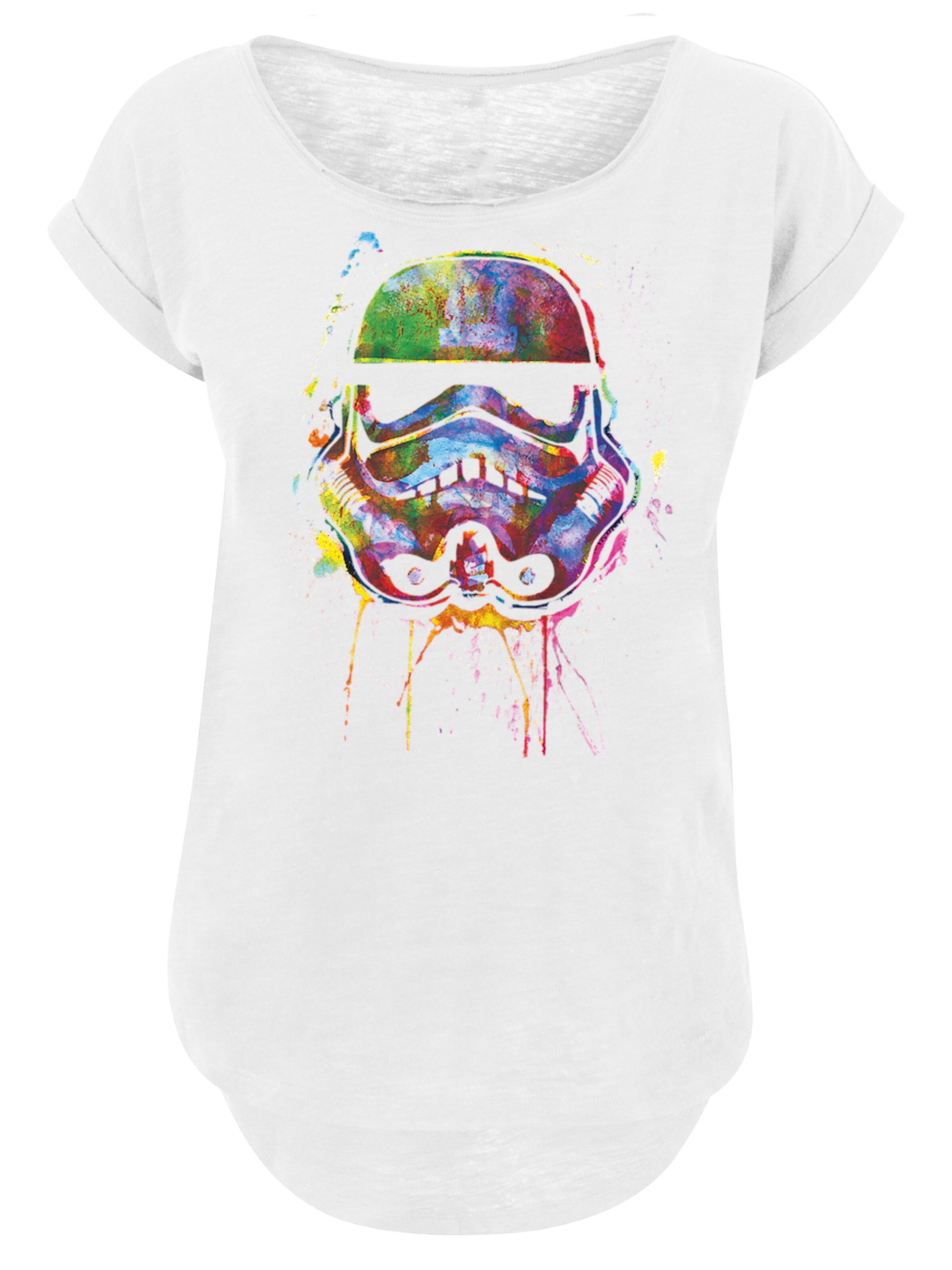 T-shirt 'Star Wars Stormtrooper Paint Splats' F4NT4STIC en blanc : devant