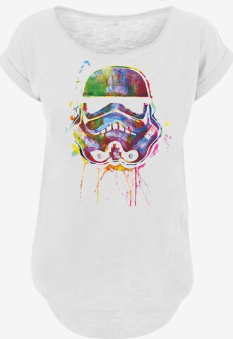 F4NT4STIC Shirt 'Star Wars Stormtrooper Paint Splats' in Wit: voorkant