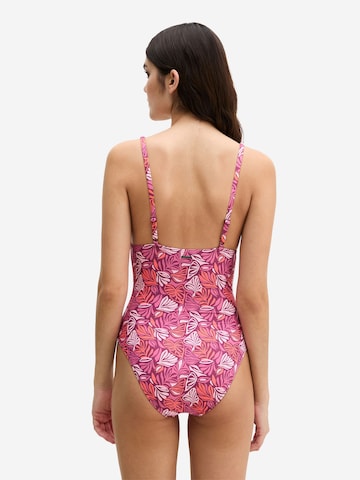 Bustier Maillot de bain ' Abstract Leaf ' Marc O'Polo en rose