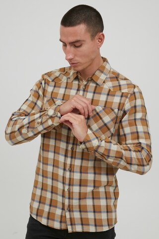 BLEND Slim fit Button Up Shirt in Beige: front