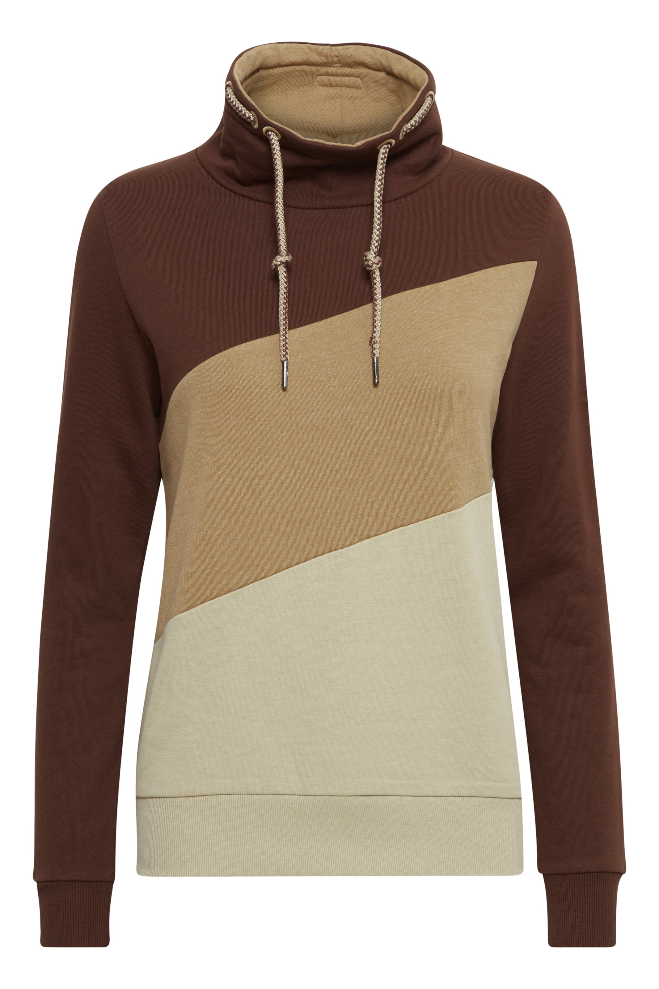 Oxmo Sweatshirt 'Agda' in Bruin: voorkant
