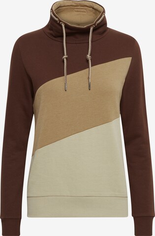 Oxmo Sweatshirt 'Agda' in Bruin: voorkant