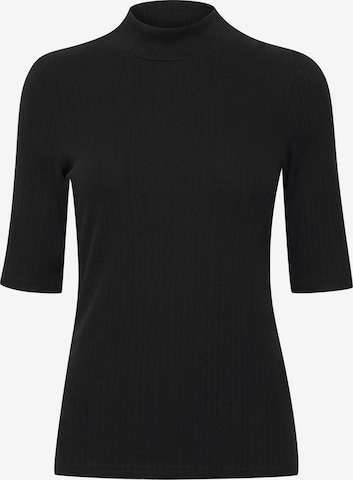 Fransa Sweater 'Henley' in Black: front