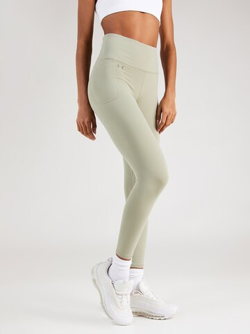 UNDER ARMOUR Skinny Sportbyxa 'Motion' i grön: framsida