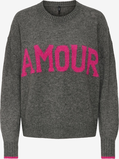 ONLY Neulepaita 'ONLNEW AMOUR' värissä meleerattu harmaa / fuksia, Tuotenäkymä