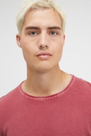 CAMP DAVID Strukturierter Pullover Stone Washed in Rot