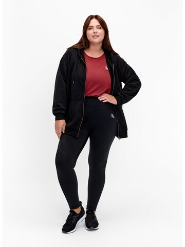 Active by Zizzi Sweatjacke 'AEMANA' in Schwarz