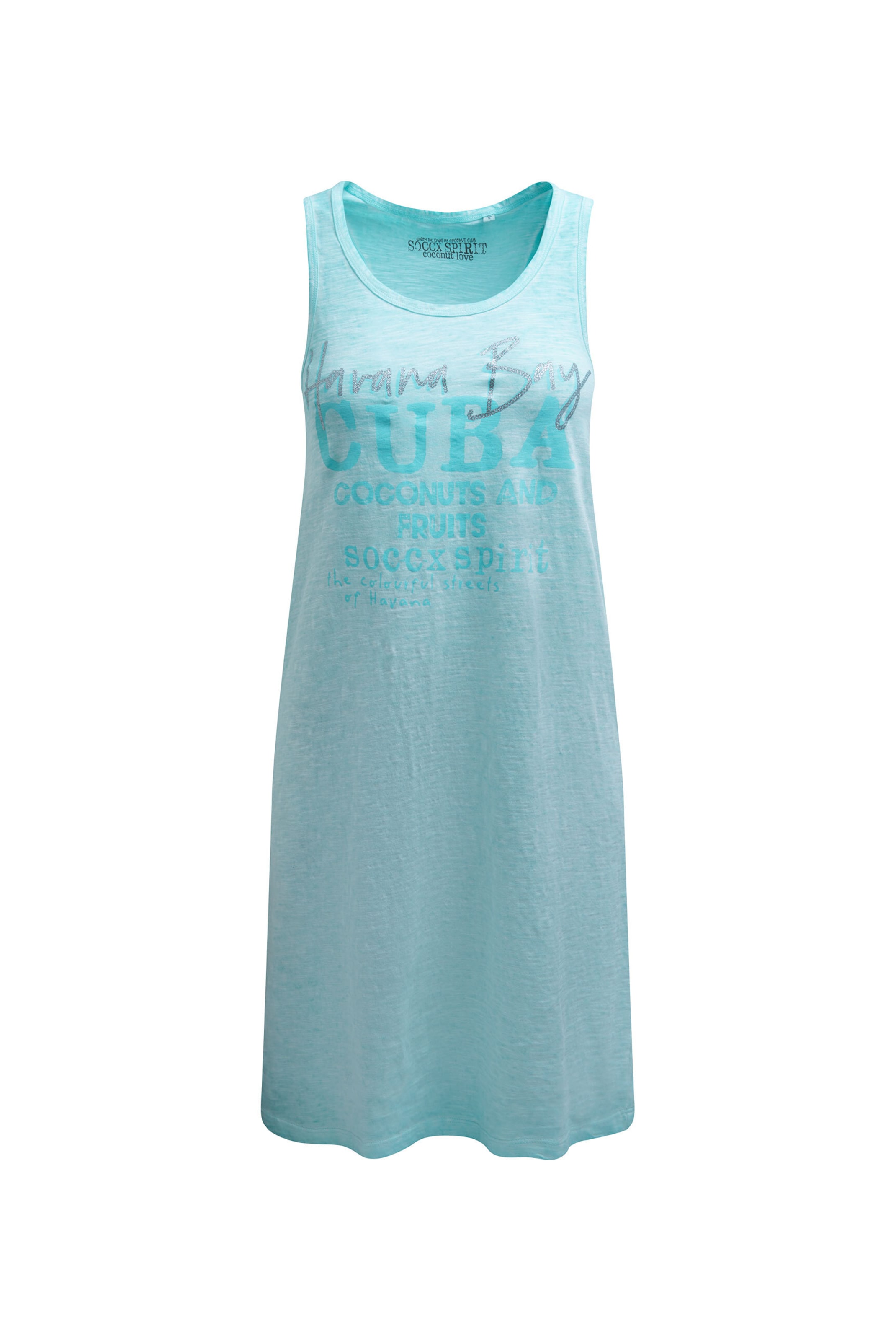 Soccx Tanktop-Kleid mit Glitter Print in Blau: Vorderseite