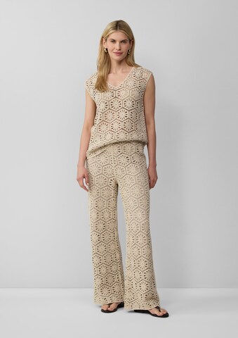 s.Oliver BLACK LABEL Wide leg Broek in Beige: voorkant