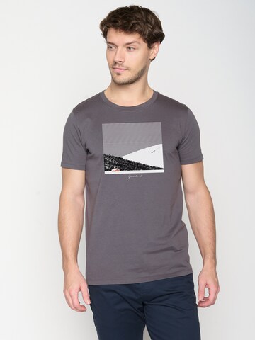GREENBOMB Shirt 'Nature Snow Silence' in Grijs: voorkant