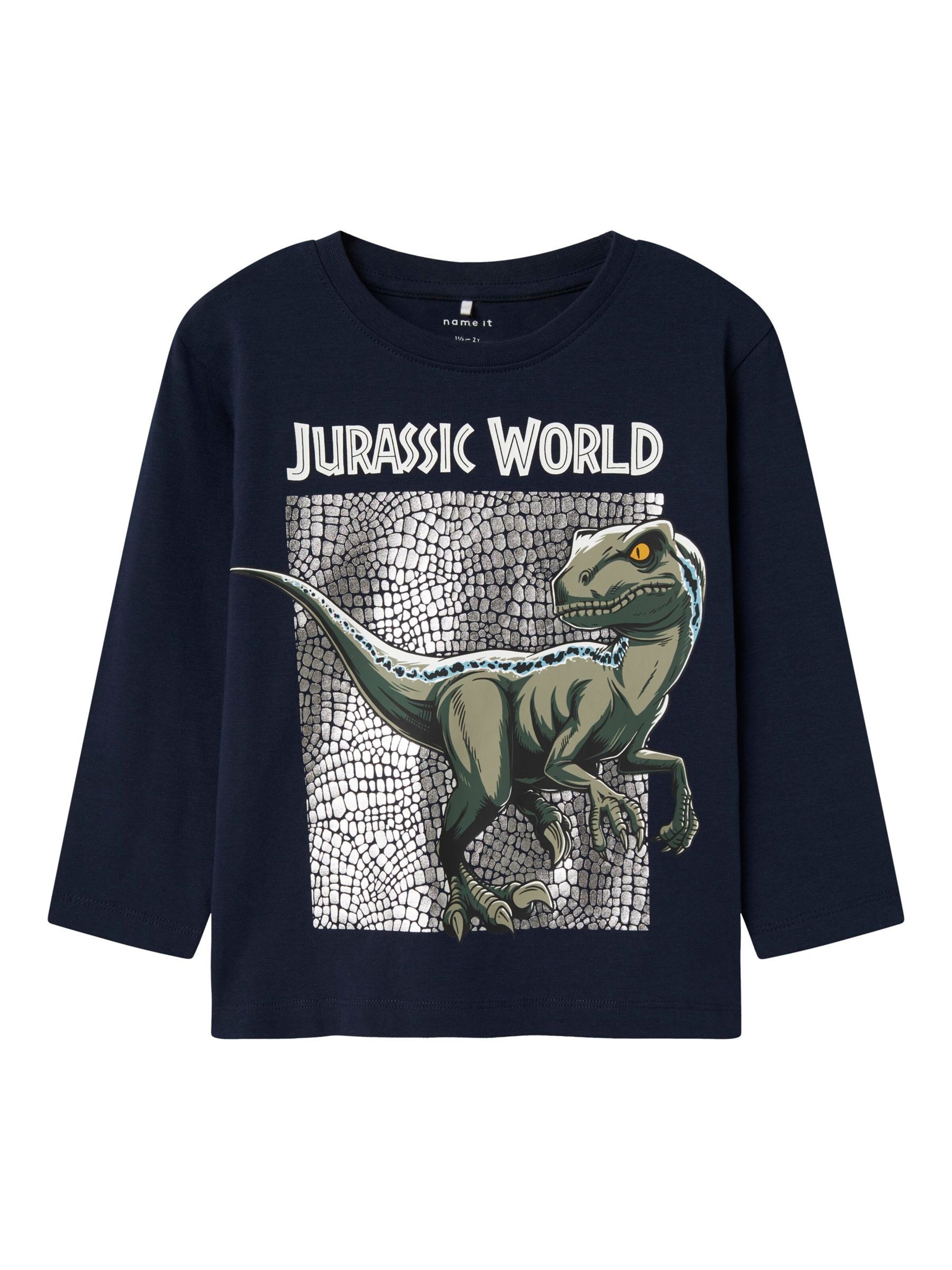 NAME IT Shirt 'Jurassic World' in Blauw: voorkant