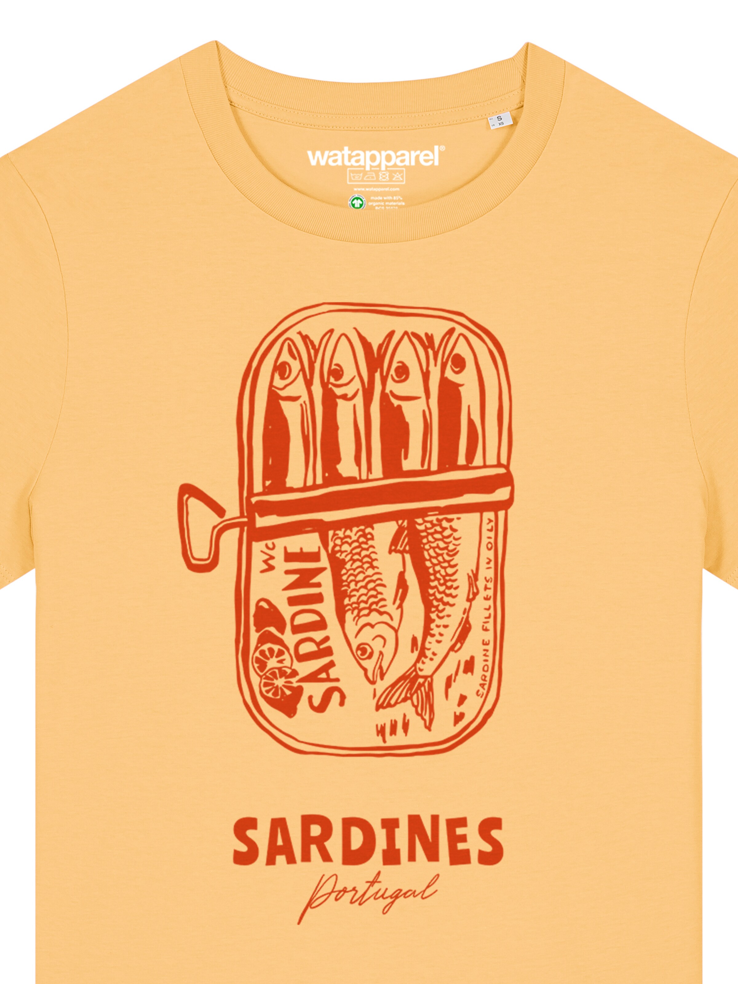 Watapparel Shirt 'Sardines Portugal' in Geel
