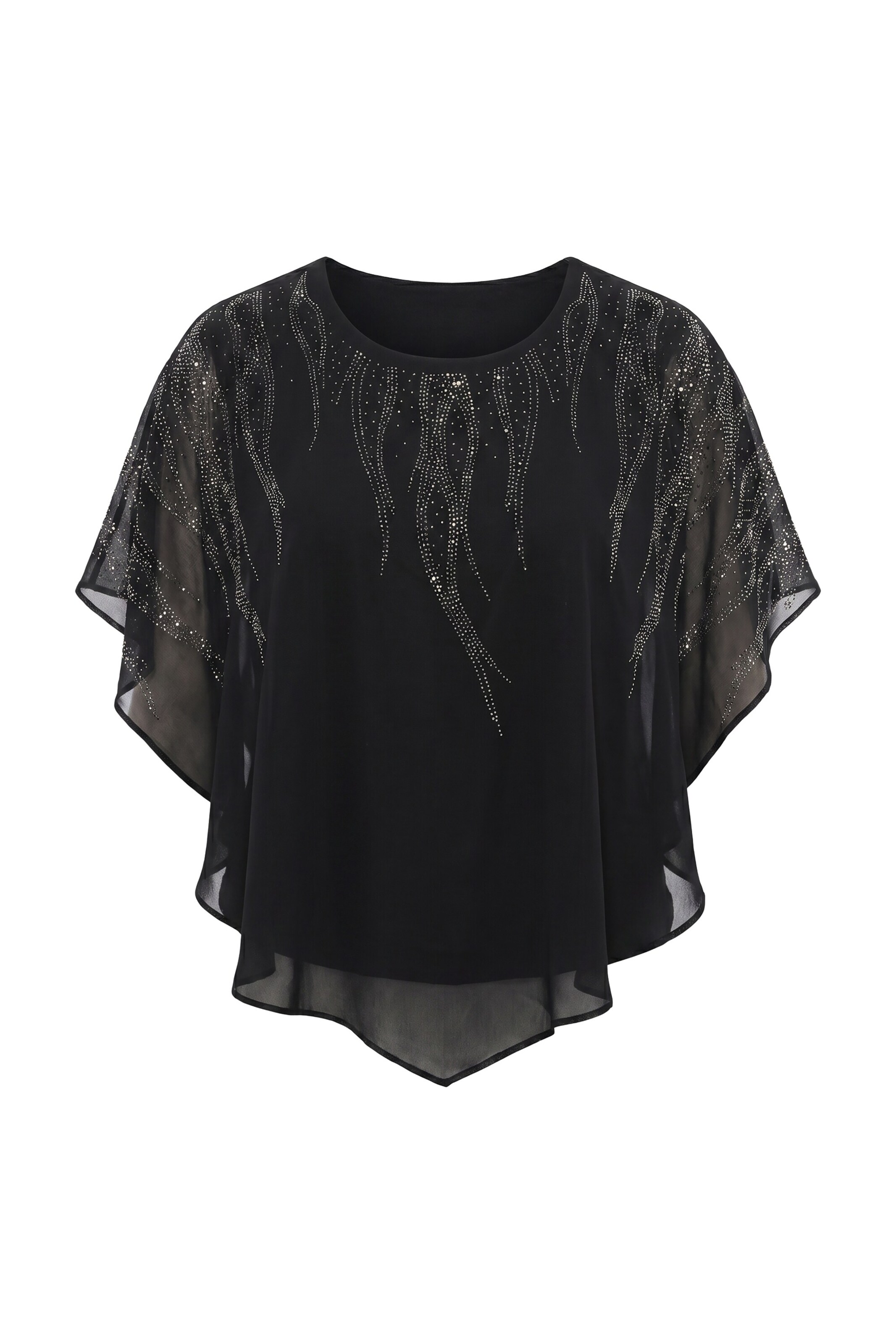 Ulla Popken Blouse in Zwart: voorkant