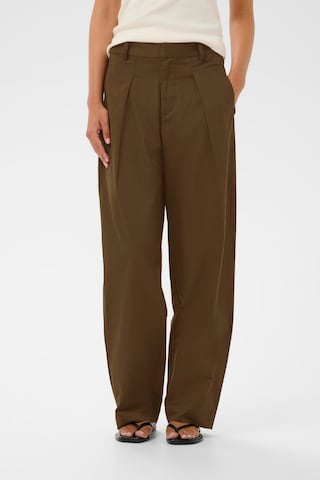 InWear - Perna larga Calças em castanho: frente