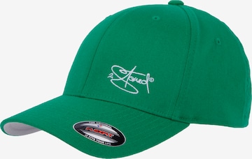 2Stoned Cap 'Flexfit Wooly Combed Classic' in Grün: Vorderseite