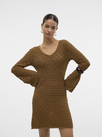 VERO MODA Knit dress 'VMRani' in Brown: front