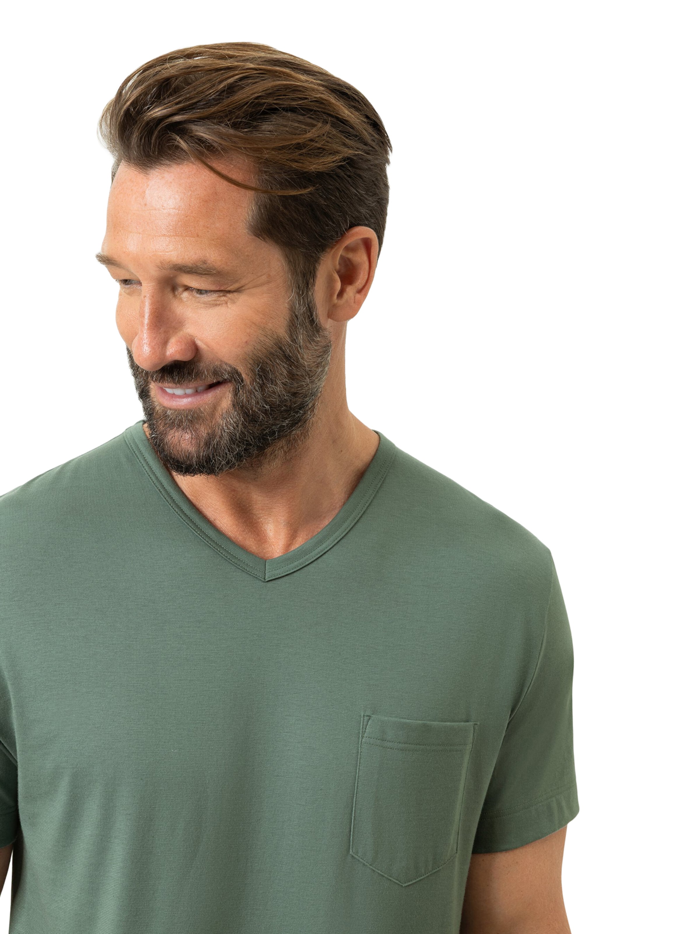 Mey Pajama short 'Palm Stripes' in Green