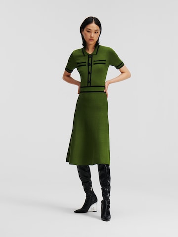 Karl Lagerfeld Рокля 'Polo Knit' в зелено