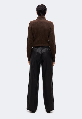 OBJECT Wide leg Broek 'OBJLisa' in Zwart