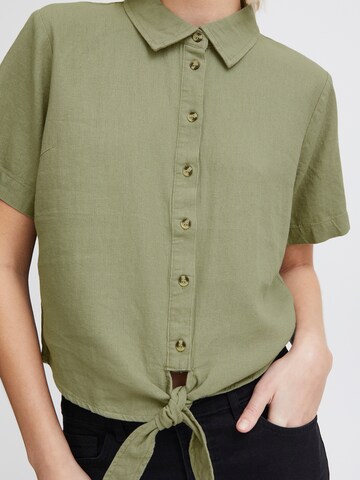 ICHI Блуза 'LINO' в зелено