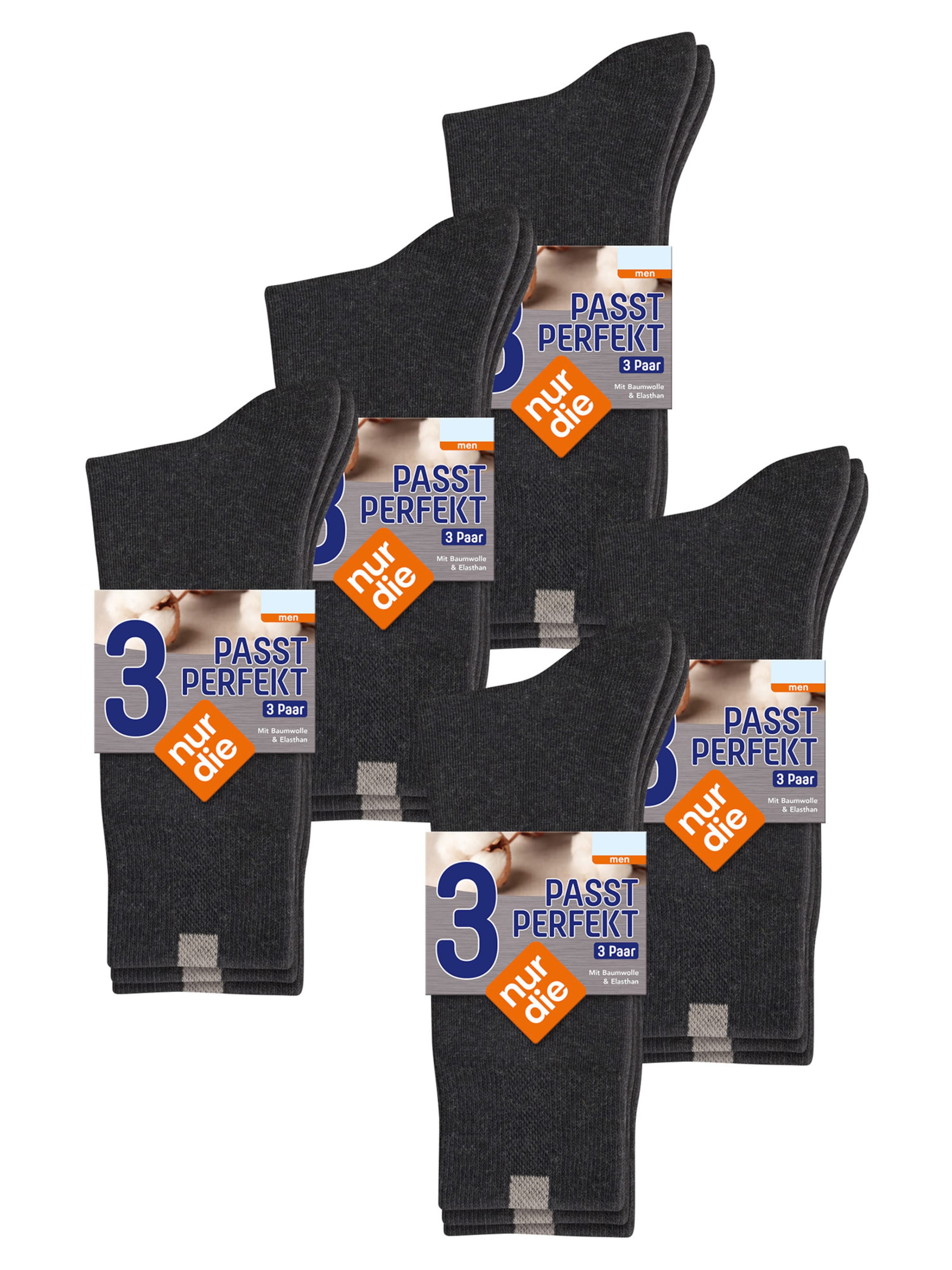 Nur Die Socks ' Passt Perfekt bequeme Alltagssocken ' in Grey: front