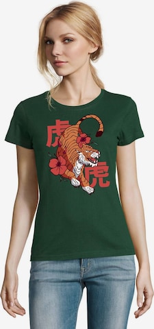 Blondie & Brownie Shirt 'BlumenTiger' in Green: front