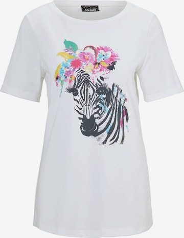 Goldner Shirt in Weiß: Vorderseite