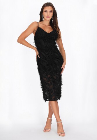 Robe de cocktail faina en noir : devant