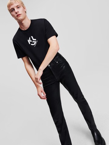 juoda KARL LAGERFELD JEANS Prigludęs Kelnės ' Slim Denim '