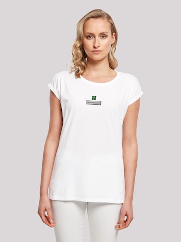 T-shirt 'Silvester Happy New Year Pixel Kleeblatt' F4NT4STIC en blanc : devant