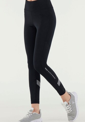 Freddy Skinny Workout Pants in Black: front