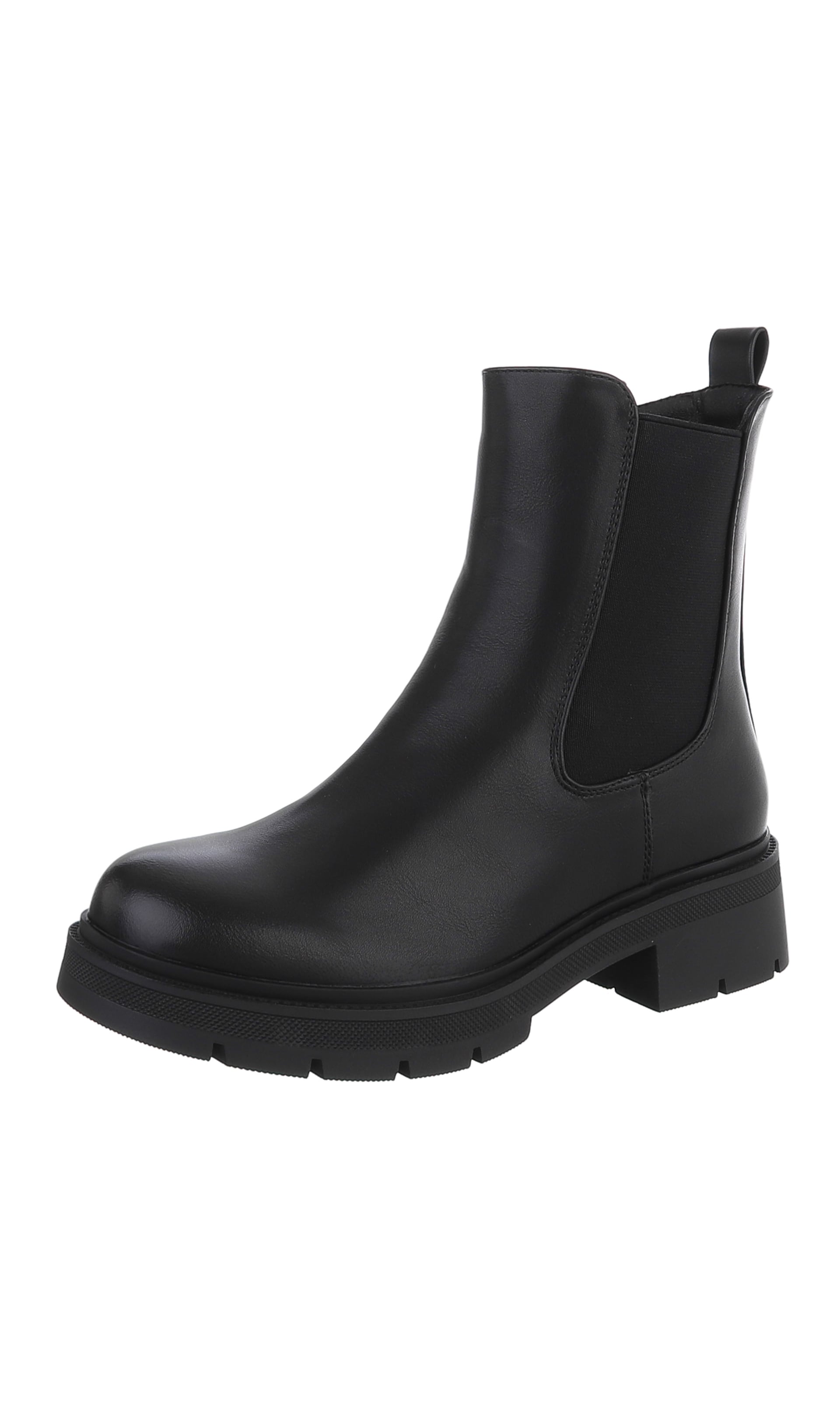 Ital-Design Stiefelette in Schwarz: Vorderseite