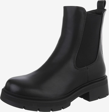 Ital-Design Stiefelette in Schwarz: Vorderseite