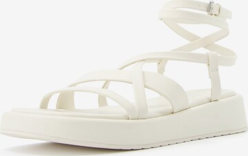 Bershka Remienkové sandále - biela: predná strana