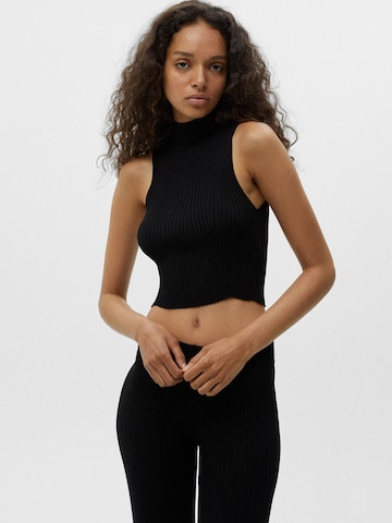 Pull&Bear Gebreide top in Zwart: voorkant