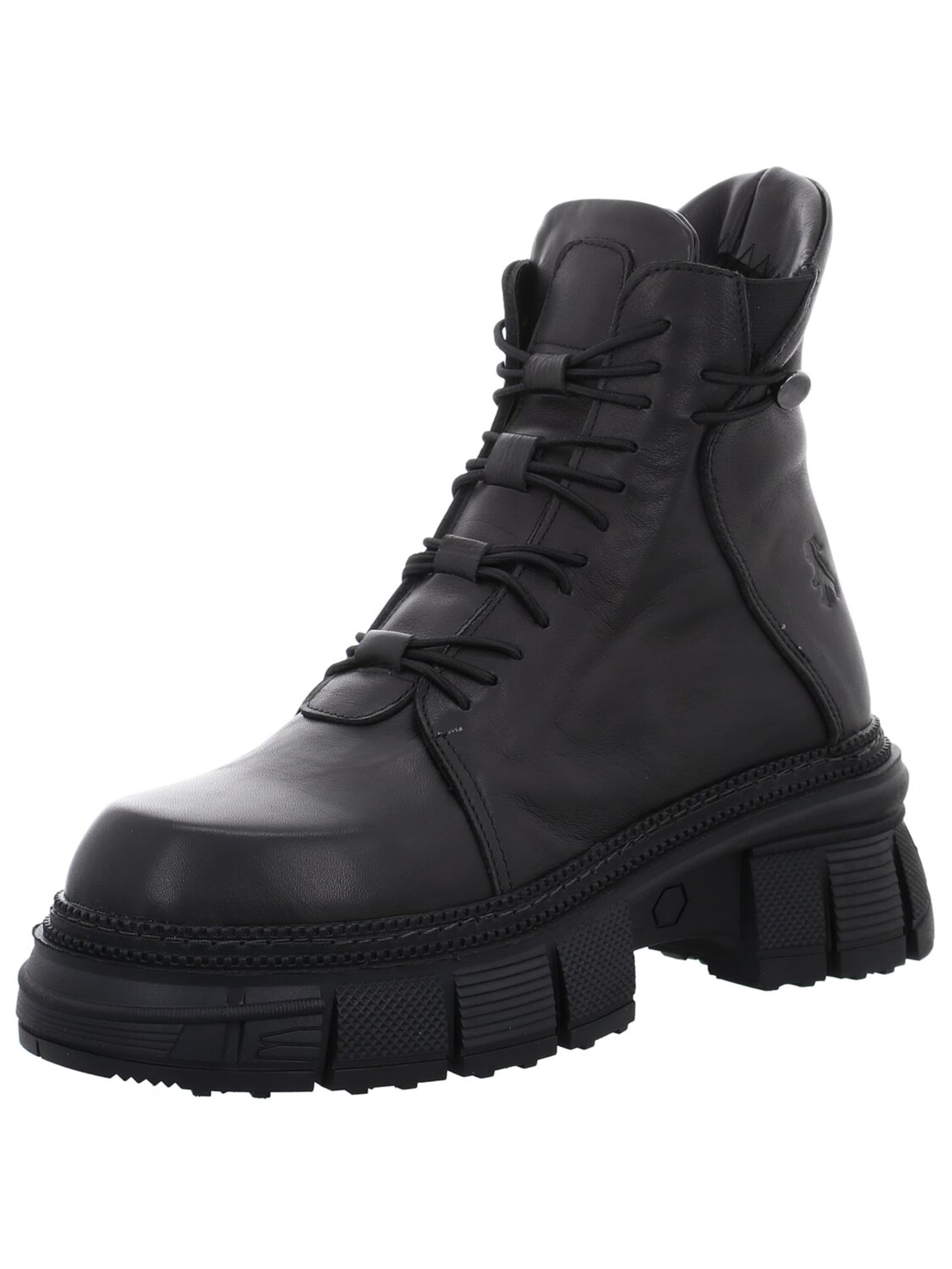 2GO FASHION Schnürstiefel 'Damen Stiefelette 8997-501-009 Echt Leder in schwarz'‌‌‌‌ in Schwarz: Vorderseite