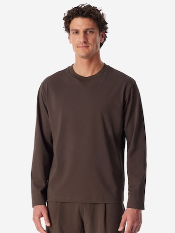 T-Shirt ' Mix Relax ' SCHIESSER en marron : devant