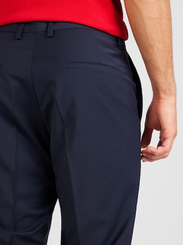 Coupe slim Pantalon à plis 'Hesten' HUGO Red en bleu