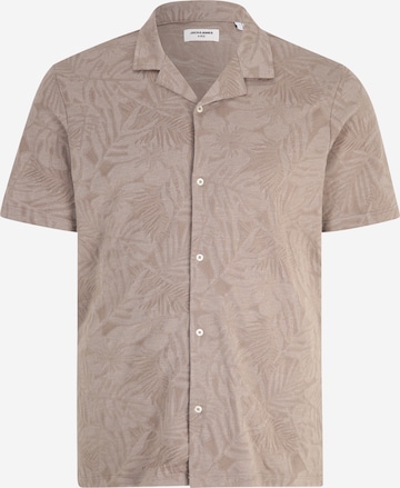 Jack & Jones Plus Regular fit Button Up Shirt 'NAEL' in Brown: front