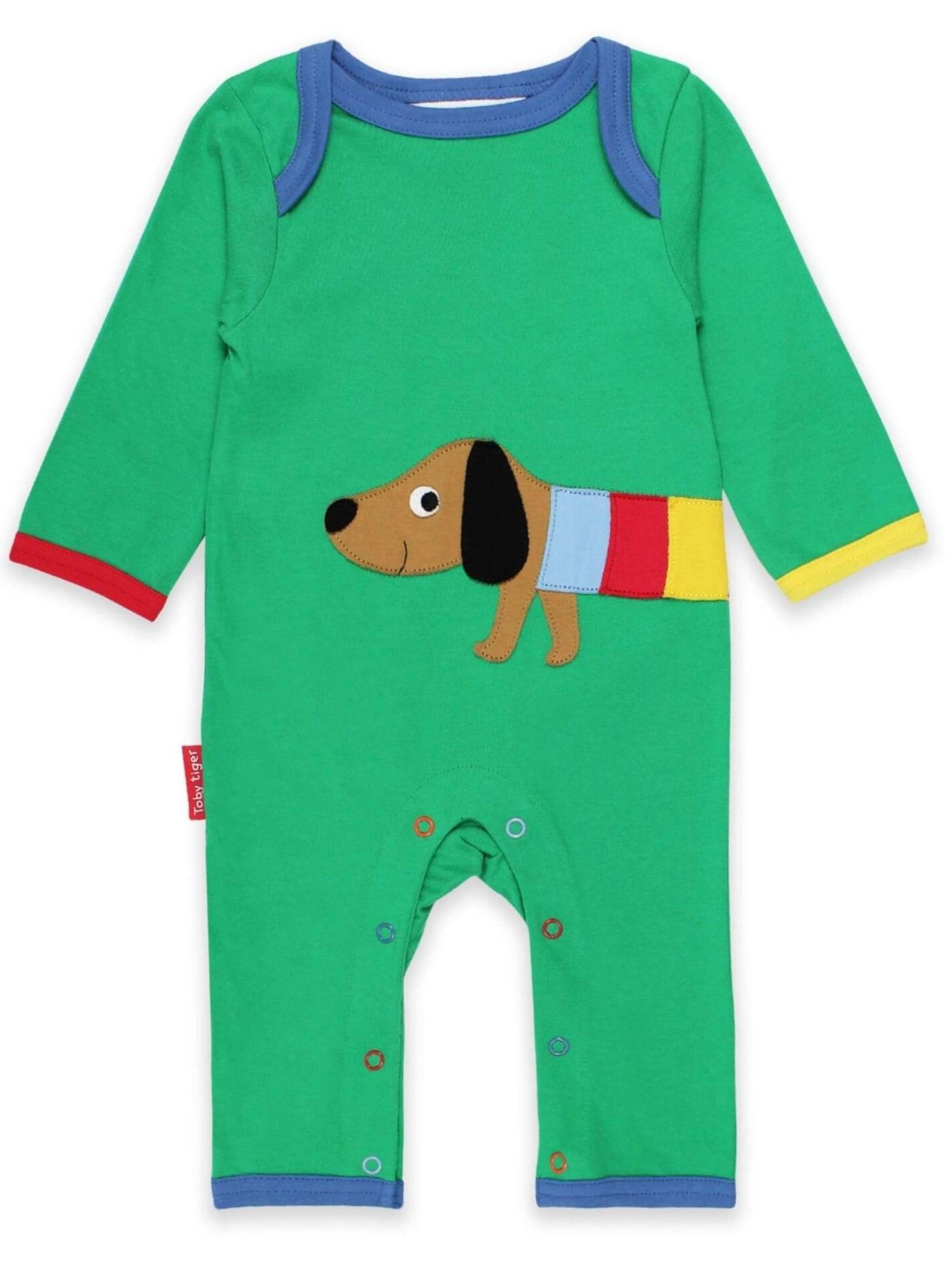 Toby Tiger Strampler/Body‌‌‌‌ in Grün: Vorderseite
