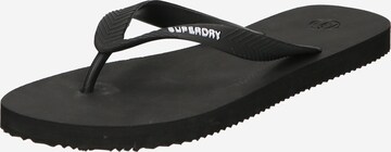 Superdry T-Bar Sandals in Black: front