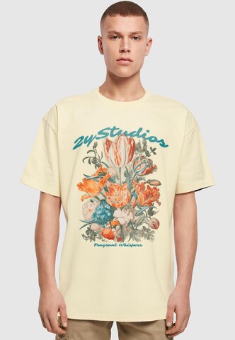2Y Premium T-Shirt 'Flowers' in Gelb: Vorderseite