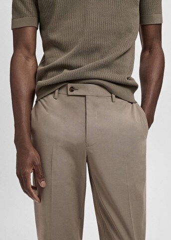 MANGO MAN Regular Pleated Pants in Grey