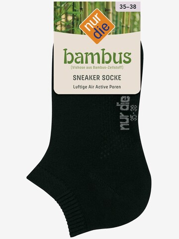 Nur Die Sneakersocken ' Bambus ' in Schwarz