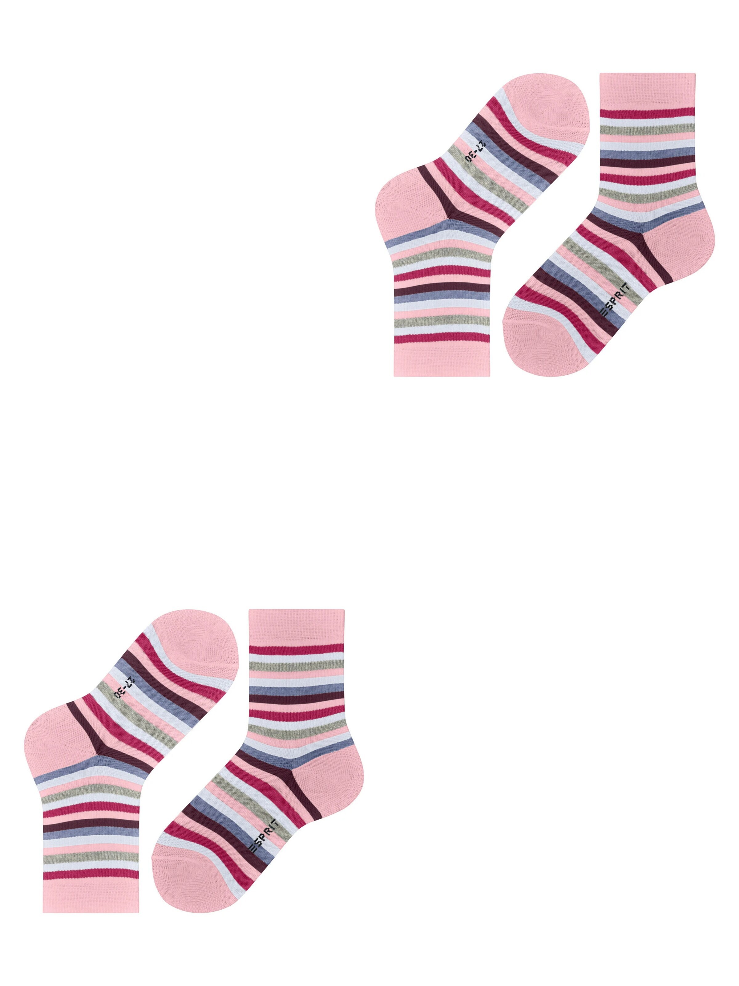 ESPRIT Socken 'Playful Stripe 2-Pack'‌‌ in Rot