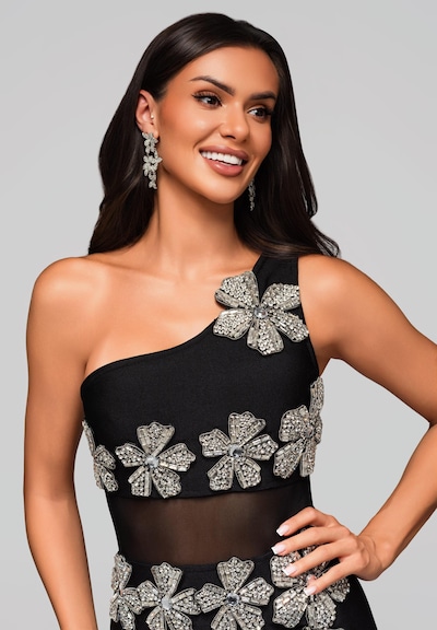 Ombre Avondjurk in de kleur Zwart / Transparant, Productweergave