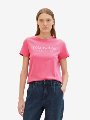 TOM TAILOR Футболка в Ярко-розовый: спереди