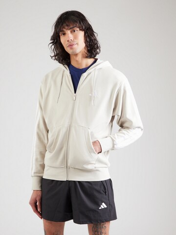 ADIDAS SPORTSWEAR Αθλητική ζακέτα φούτερ 'Essentials' σε λευκό: μπροστά